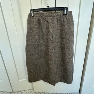 Vintage Brooks Brothers Brown Tweed Midi Skirt